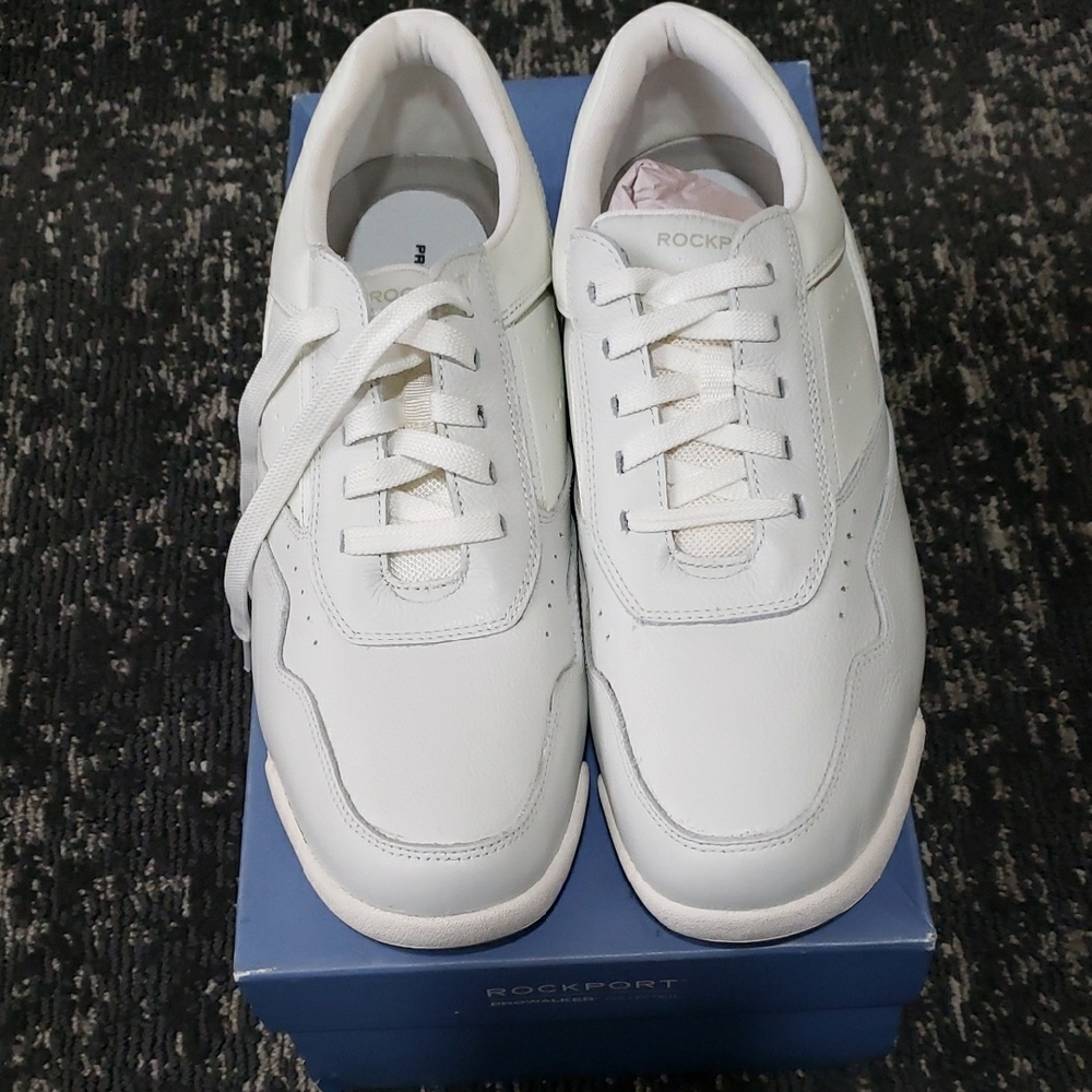 Rockport White Low-Top Sneakers with Textured Finish